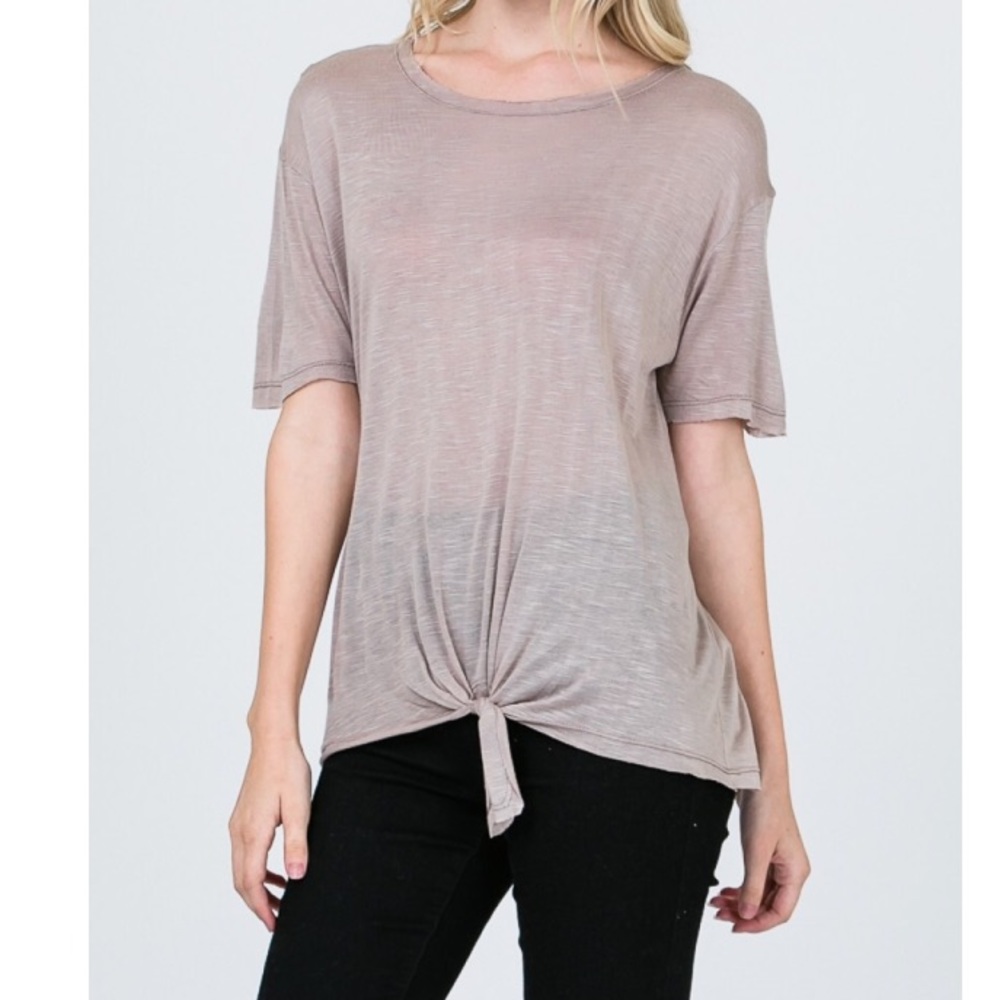 Tie in front basic top